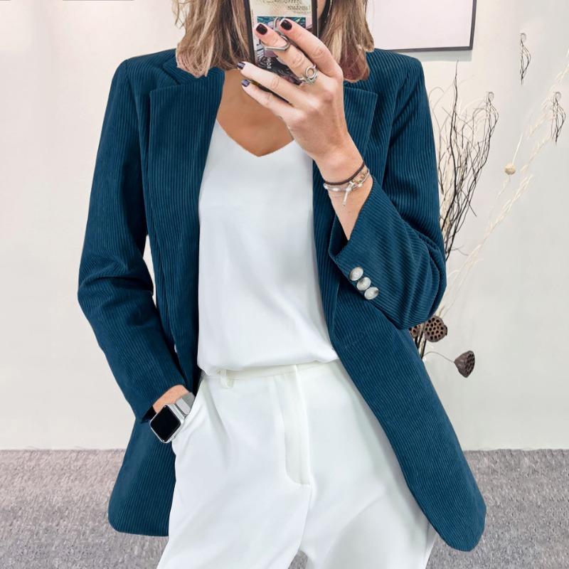 QICED Women's Vintage Casual Solid Color Print Long Sleeve Jackets & Coats Unique design