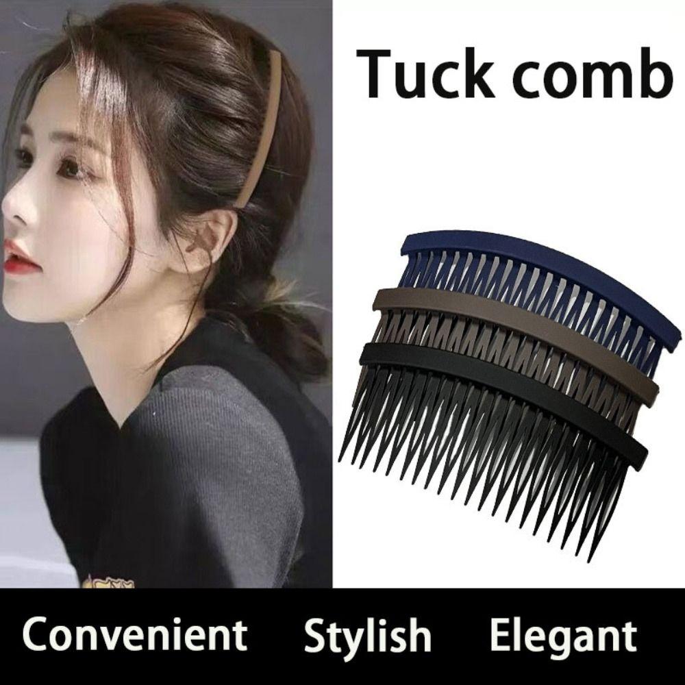 

4 pcs Black Clear Hair Combs Plastic Slide Combs Convenient Hair Slides Women білий