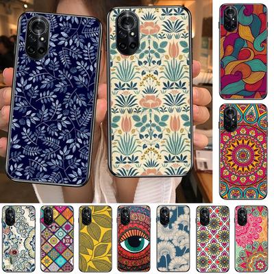Artystyczne kwiaty Liść bananowca Przezroczysty futerał na telefon do Huawei Honor 20 10 9 8A 7 5T X Pro Lite 5G Czarny Etui Coque Hoesjes Komiks Fas