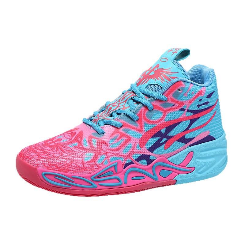 739 men's and women's basketball shoes spring, autumn and winter medium and high-top mesh mandarin duck color scheme fashionable couple non-slip