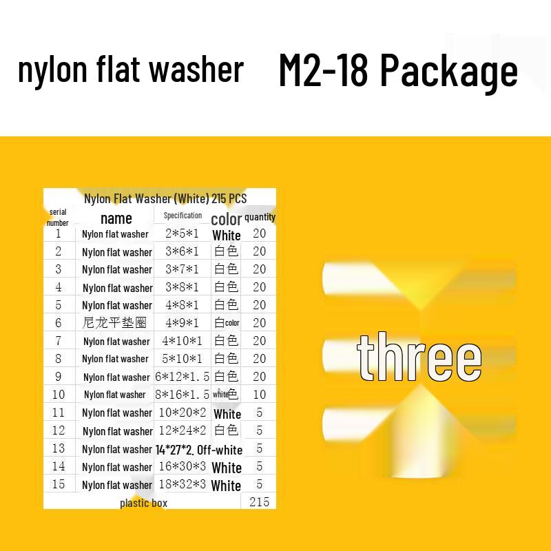 Nylon Insulating Flat Washer: Plastic/Rubber, M2-M12 Sizes