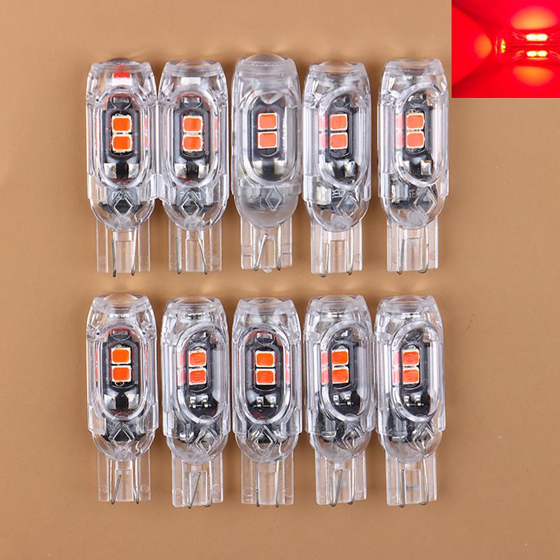 

10Pcs Flash Strobe T10-2835-5Smd W5W Led Bulb12V 6500K Car Interior Dome Map Trunk License Plate Wedge Side Lights красный
