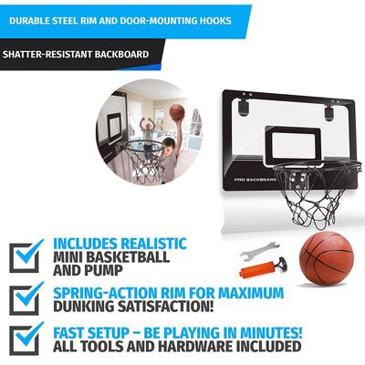 Gxing Wall Mounted Goal Hoop Rim Net,Hanging Basketball Hoop Backboard Foldable Set with Net Screw for Outdoors Indoor Sports,Durable Heavy Duty Steel Frame,Parent-child Adult Children Toys