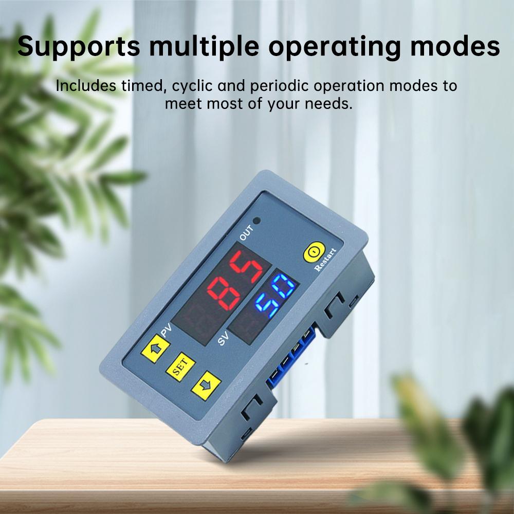 AC 110V-220V DC12V/24V Digital Time Delay Relay LED Display Cycle Timer Control Switch Adjustable Timing Relay Time Delay Switch