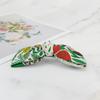 MAIA Rose Jacquard Ribbon Pin - Green