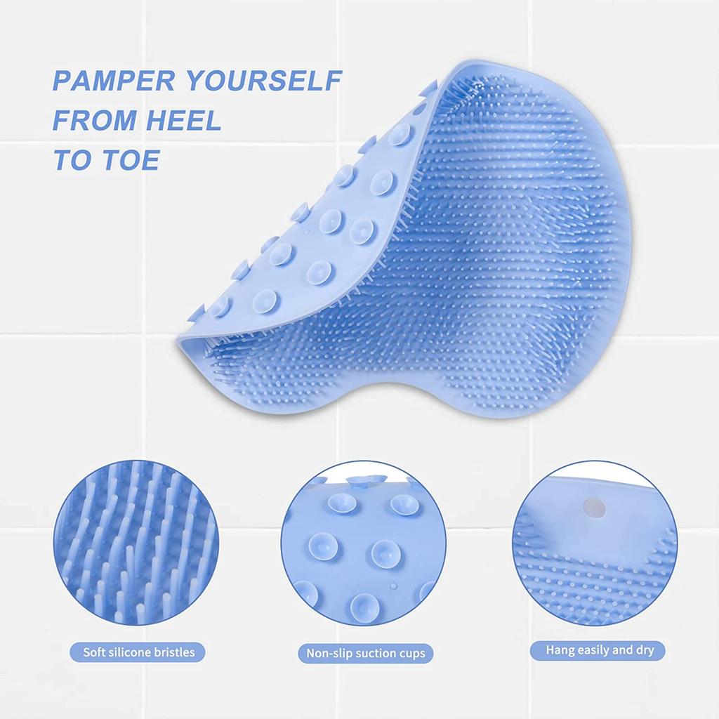 Back Scrub Brush Foot Scrubber Reusable Silicone Brush Floor Mat Multifunctional Suction Cup Wall Pad Foot Bath Tools Body Home