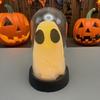 Halloween Ghost Decoration Lighted Ghost In Glass Dome Cloche Cute White Ghost with LED Light for Home Kitchen Mantel Tabletop Decor