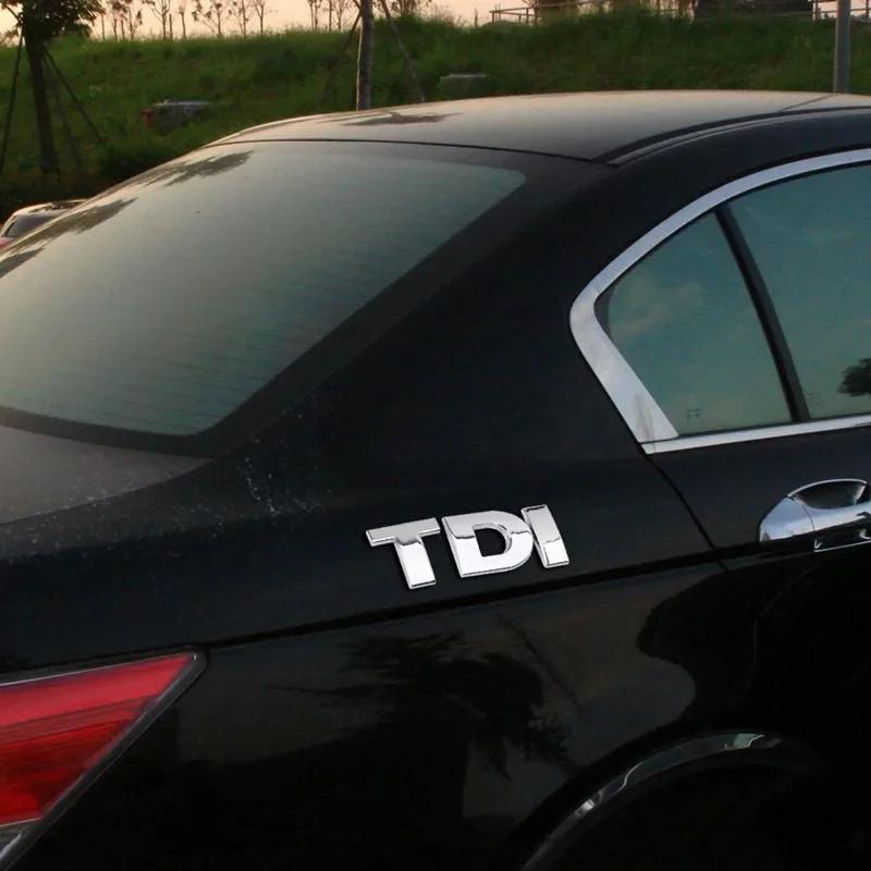 Autocollant Emblème Logo Métal 3D TDI pour Calandre Avant de Voiture Aile Côté Coffre Arrière Décoration Badge Auto Pour VW Polo Golf Jetta Passat MK4 MK5
