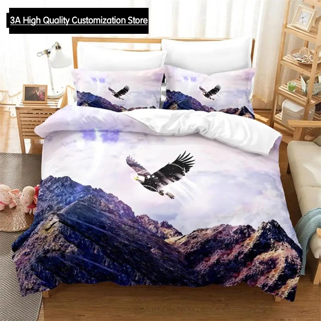 Comforter Blue Sky Eagle Queen Bedding Set Bedding Digital Printing King Size Bedding Set
