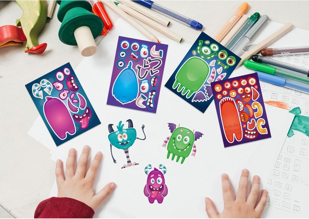 Cute Halloween Monsters Interactive Puzzle And Diy Stickers For Kids And Parents