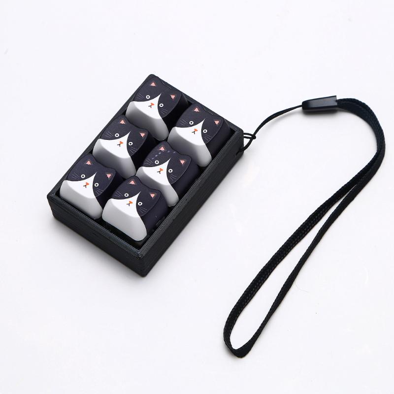 4/6 Keys Anti-Stress Pendant Keyboard Keycap Cat Fidget Keychain Finger Button Pass The Time Calming Keychain Keys