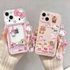 Adorable Hello Kitty Chain Case For Iphone 17 16 Pro Max 17 Air 15 14 12 13 Pro Max 16e 15 Plus 13 Mini 7 8 Wallet Card Holder