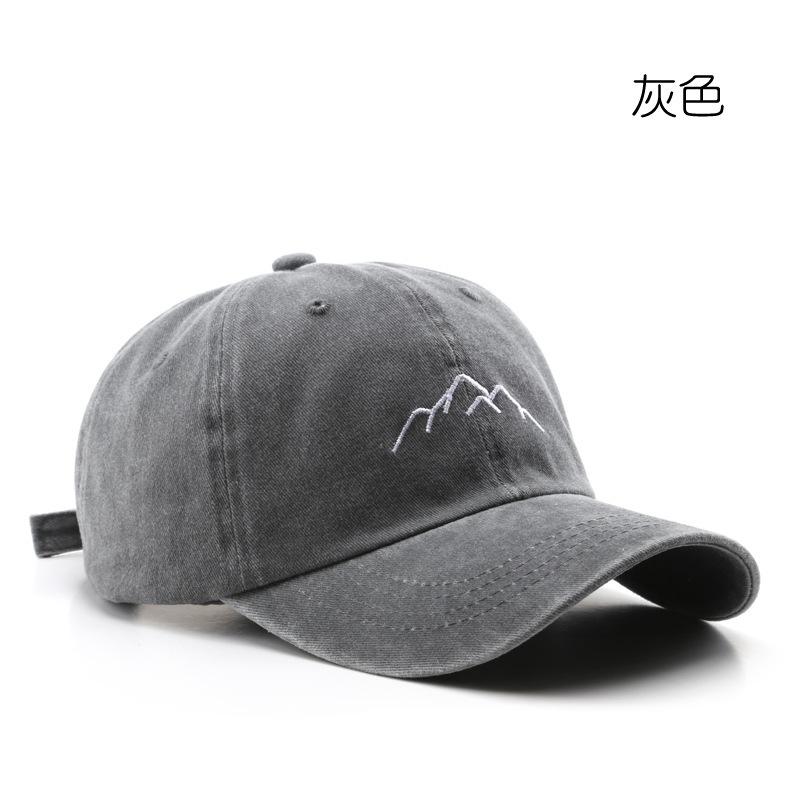 Trend retro explosion washed old mountain print cap outdoor female versatile sunshade baseball