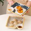 Nordic Style Ceramic Dumpling Plate Underglaze Color Household Sushi Plate With Sauce Plate Snack Pastry Plate
