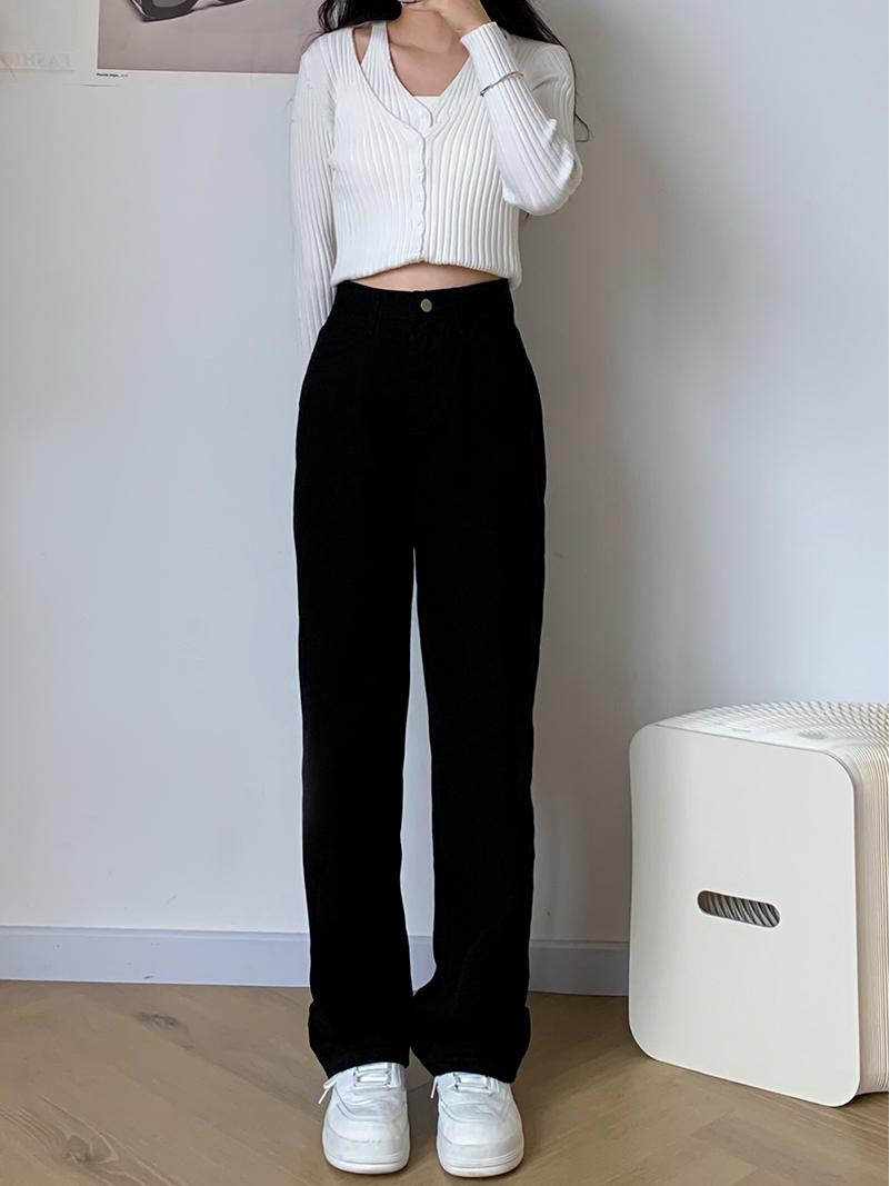 

Женские джинсы цвета хаки с широкими штанинами и высокой посадкой - Весенняя коллекция 2025, Свободный крой, Доступны большие размеры M (suggested 50-55 kg) чёрный