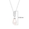 3.25 Cts Pear Shape Pearl Gemstone 925 Sterling Silver Teardrop Elegant Bridal Necklace