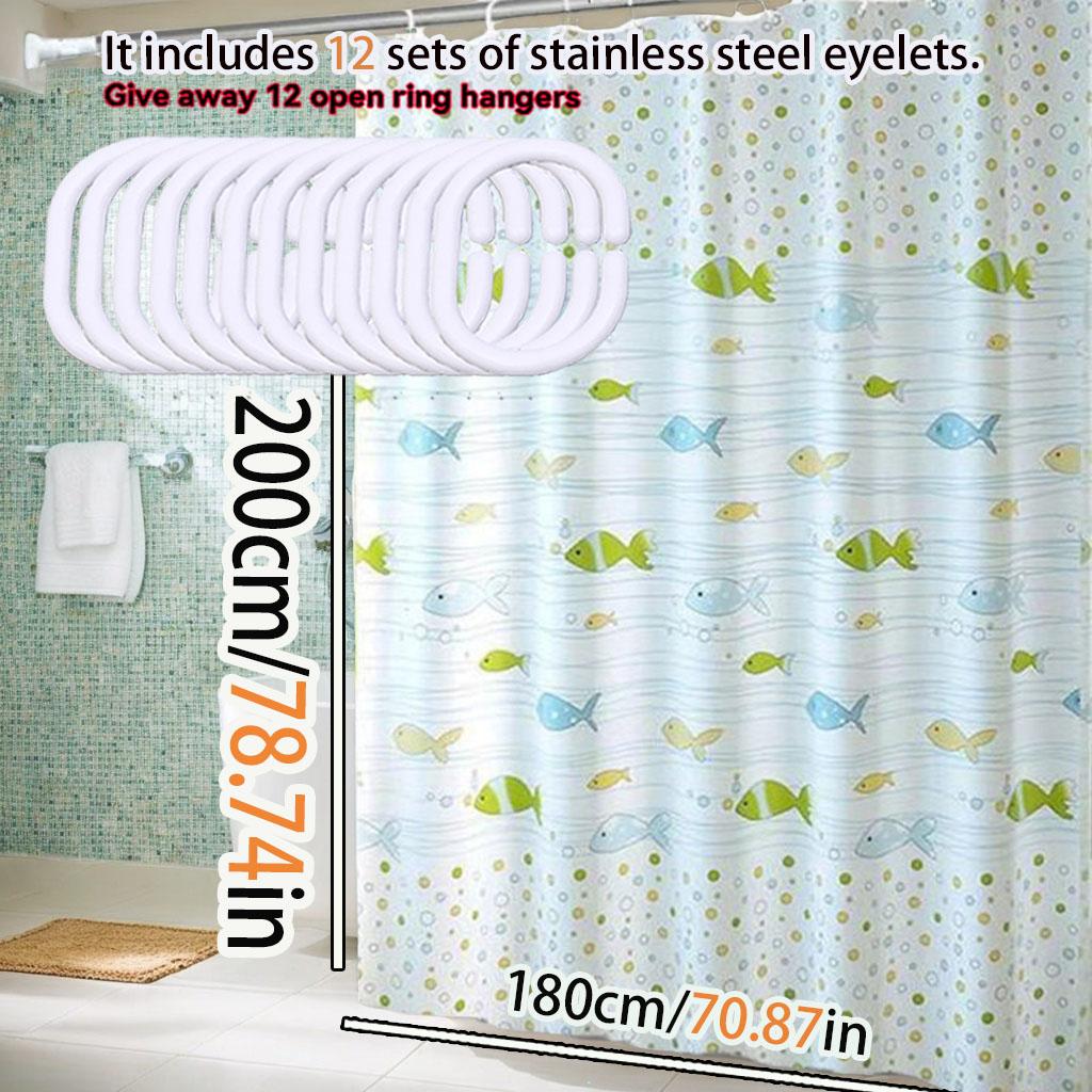 Joy color Fischgruppe Kinder Spaß Duschvorhang Wasserdichtes PEVA-Material Badezimmer Trocken- und Nassbereich Trennvorhang