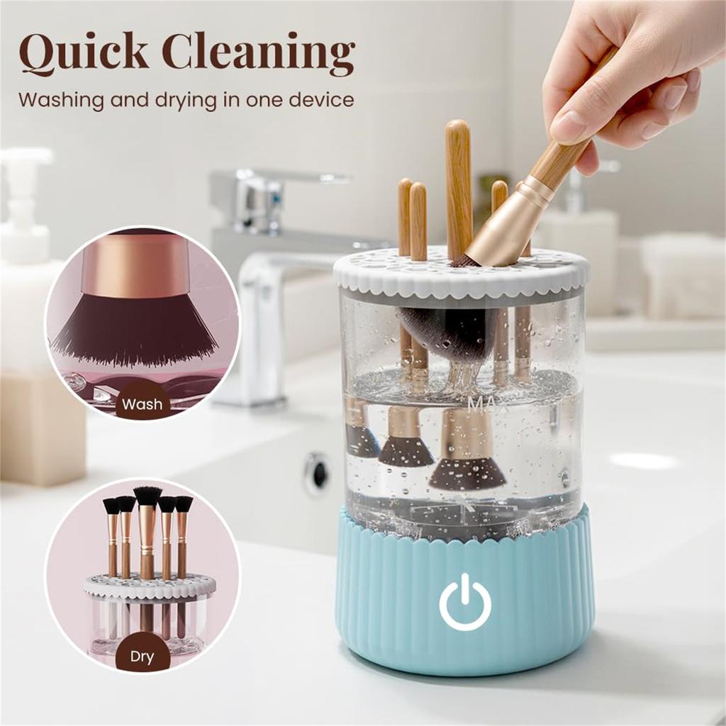 Electric Makeup Brush Cleaner Machine, Automatic Spinning Make Up Brush Washer Portable Makeup Brushes Cleanser For All Size Beauty Makeup Brushes