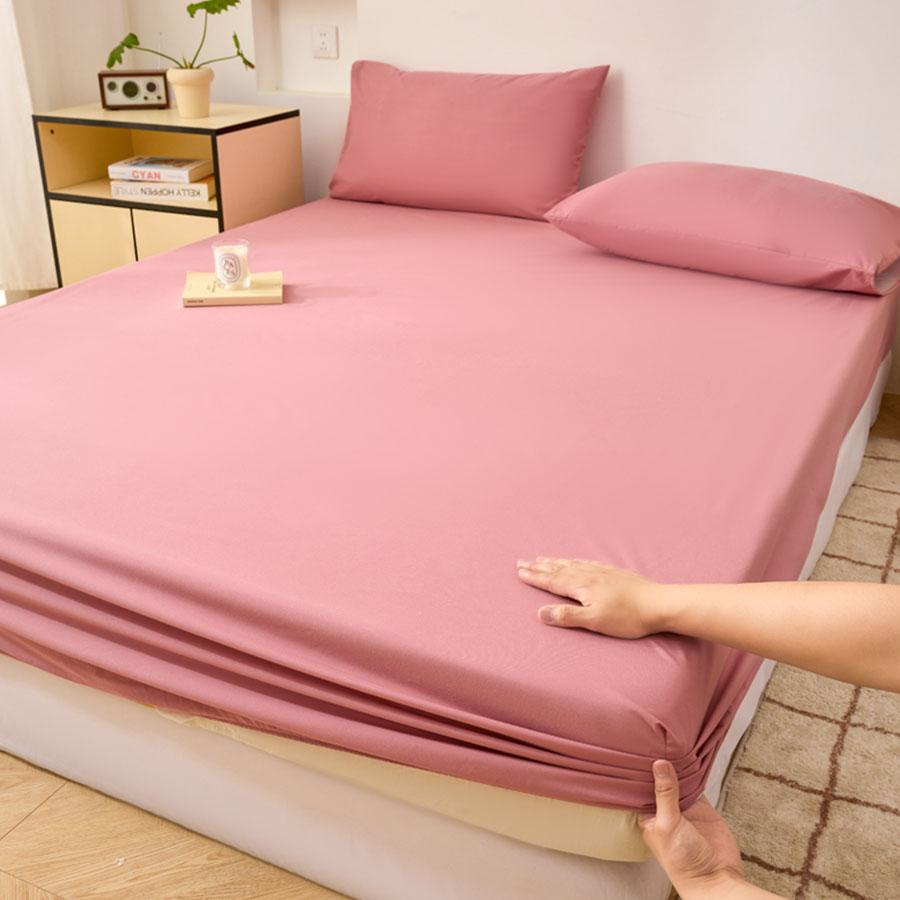 1pc Waterproof Mattress Protector Breathable Mattress Cover Anti-mite Anti-bacterial Fitted Bed Sheet (No Pillowcase)