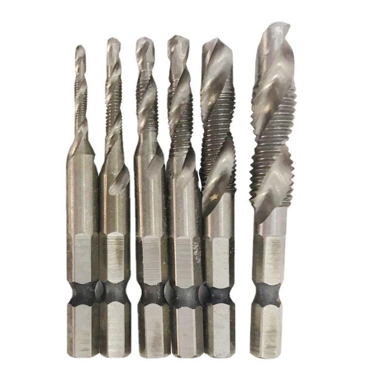 Multifunctional Hex Shank Spiral Tap and Drill Set for Electric Drills