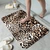 1pc 2D Flat Leopard Print Wild Animal Fashion Flannel Area Rug Non Slip Trendy Decor Carpet For Living Room Bedroom Floor