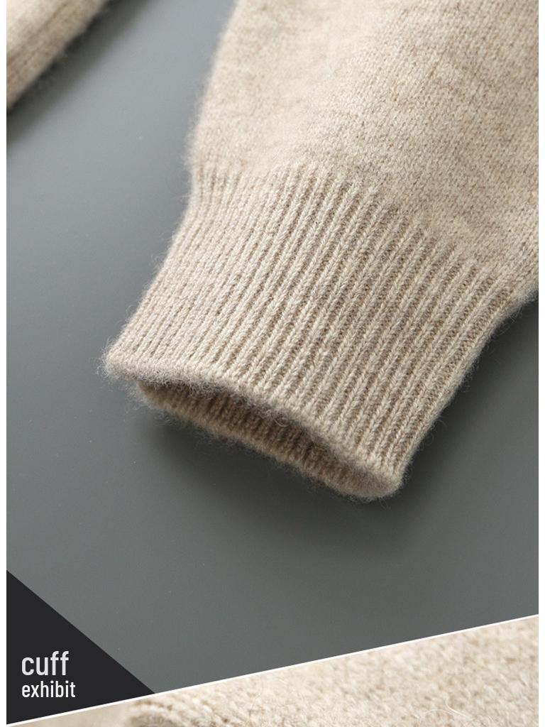 Men's Versatile Stand-Up Collar Cashmere Wool Cardigan - Long-Sleeve, Thickened Knitted Coat for Autumn and Winter