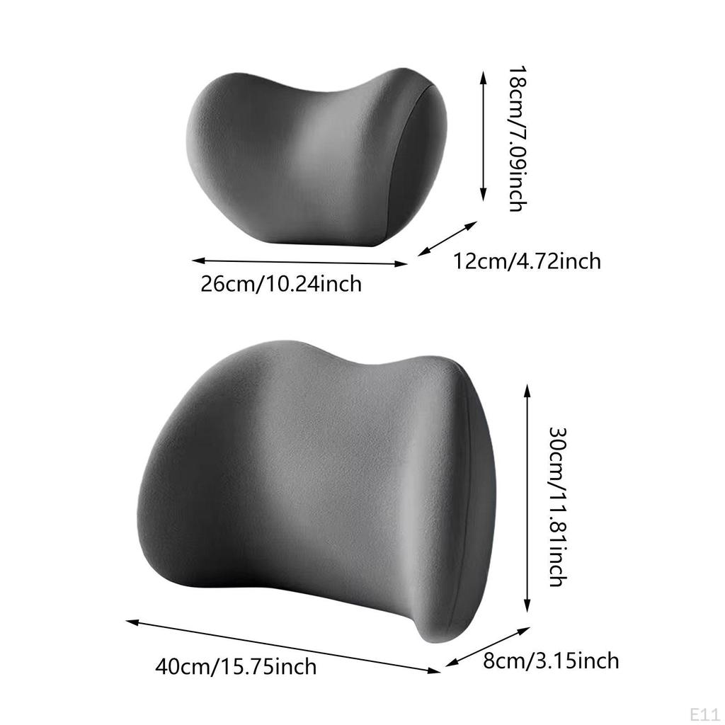 Car Pillow Cushion Kit Neck High Performance Universal Headrest Lumbar for