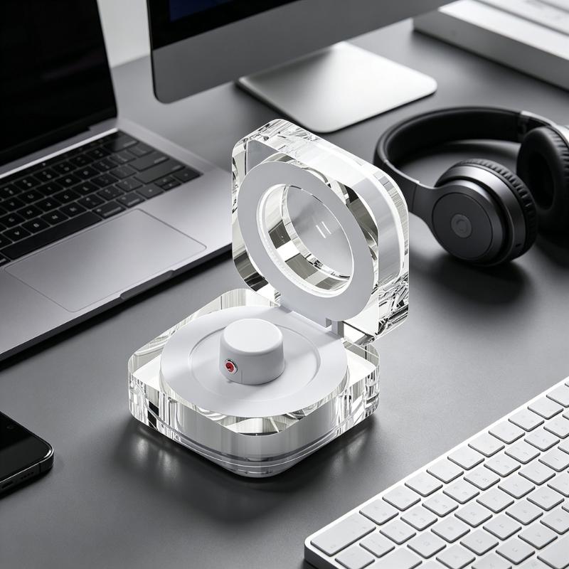 Ergonomic Charging Box Magnetic Absorption Transparent Cover For Intelligent Circle Auto Recognition Charging Accessories