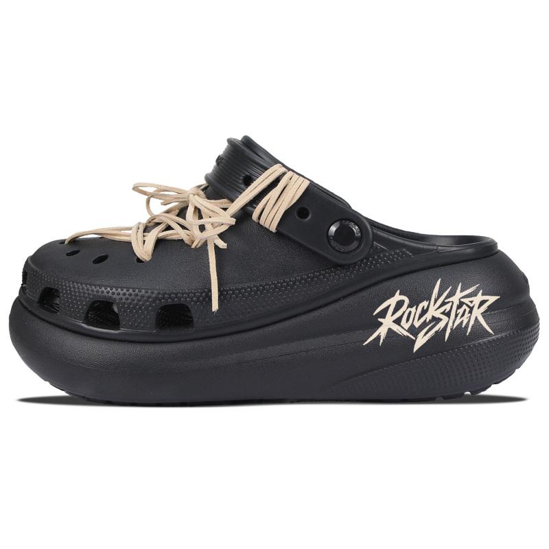 

Crocs Crush Clog Halo Wheel DIY Fashion Versatile Trend Cave Door Hole Shoes Unisex Same Black 36-37 чёрный