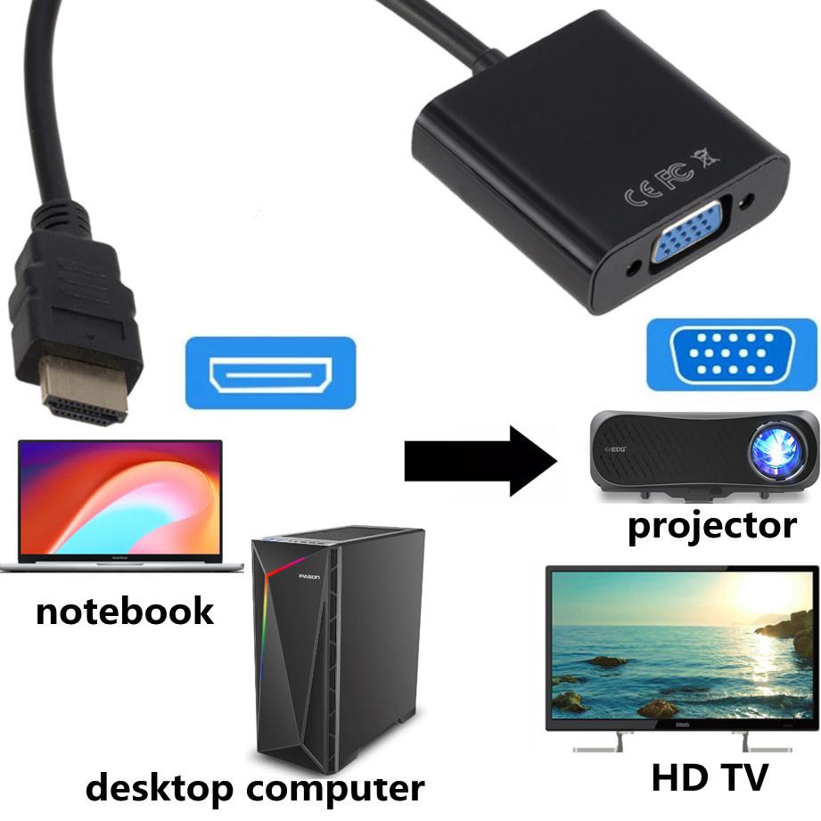 Full HD 1080P HDMI-compatible to VGA Adapter Converter Cable For Xbox PS4 PC Laptop TV Box to Projector Display HDTV