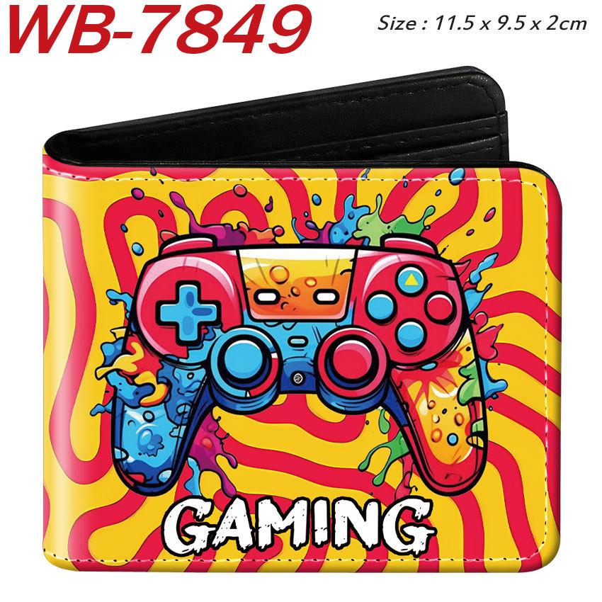 Gaming Controller Graffiti Wallet Large Capacity Wear-Resistant Short Fold Coin Purse Student Cartoon Print Casual
