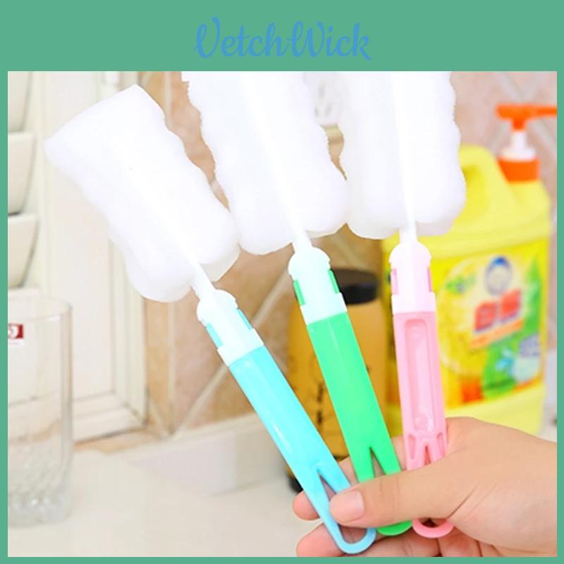 Durable Plastic And Sponge Bottle Brush For Everyday Kitchen Use