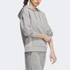 New Adidas Lounge Hooded Sweatshirt Sweatshirt Women's Gray IP0754