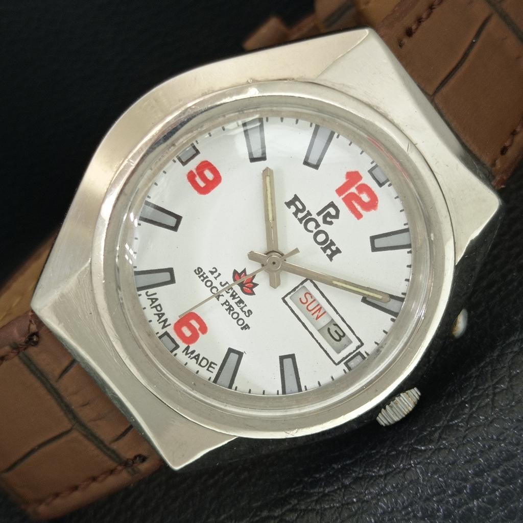 

JAPAN VINTAGE RICOH R31 AUTOMATIC MENS WHITE COLOR DIAL WATCH a707654-1
