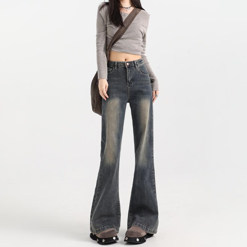 

Женские ретро джинсы микро-клеш Весна 2025 - Свободные, не облегающие, универсального кроя «подкова». XS