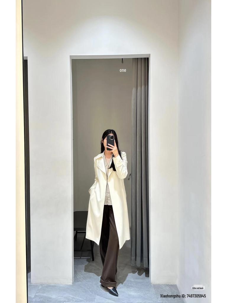 Autumn 2025 Women's Triacetate Blend Trench Coat