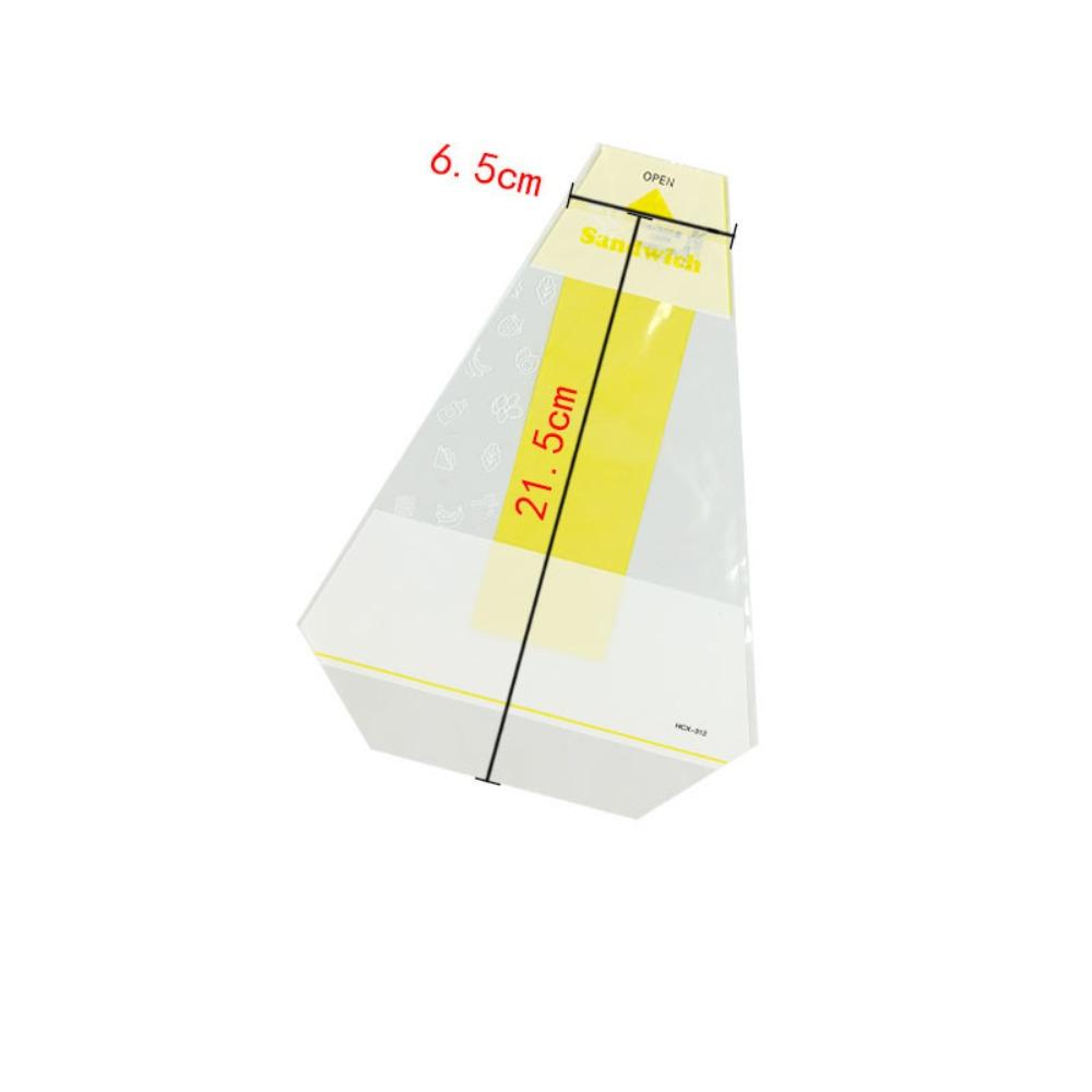 100PCS Plastic Sandwich Packaging Bag Transparent Disposable Sandwich Wrapper Easy To Tear Printed Cake Plastic Bag Wedding жёлтый