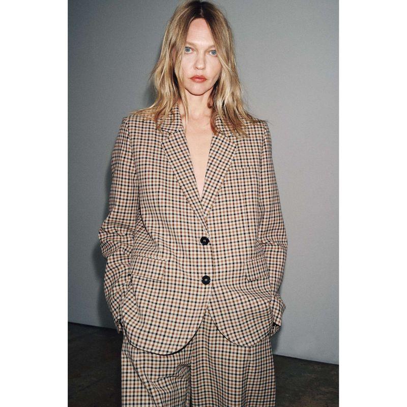 Za Autumn/Winter New Arrivals Women's Clothing Zr European and American Style Plaid Blazer and Plaid Pants 8782869 8775869