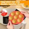 4Pcs Silicone 7 Cavity Mini Muffin Pan With Double Handles Ruffles Edge Non Stick Cupcake Pan Dishwasher Safe Temperature