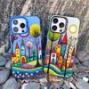 Colorful Forest Town Phone Case for Iphone 16 13 12 Pro Max 13 Mini 11 15 14 Pro Max Plus Fashion Laser Shockproof Back Cover