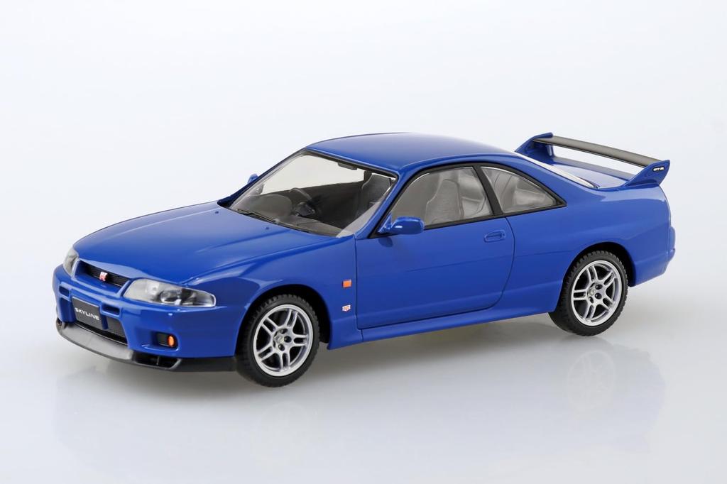 Aoshima Bunka Kyozai Scale Rakupla Snap Kit Nissan R33 Skyline Blue Plastic Model Kit 1/32 No. 21-BE GT-R Pre-Colored (Automobile)