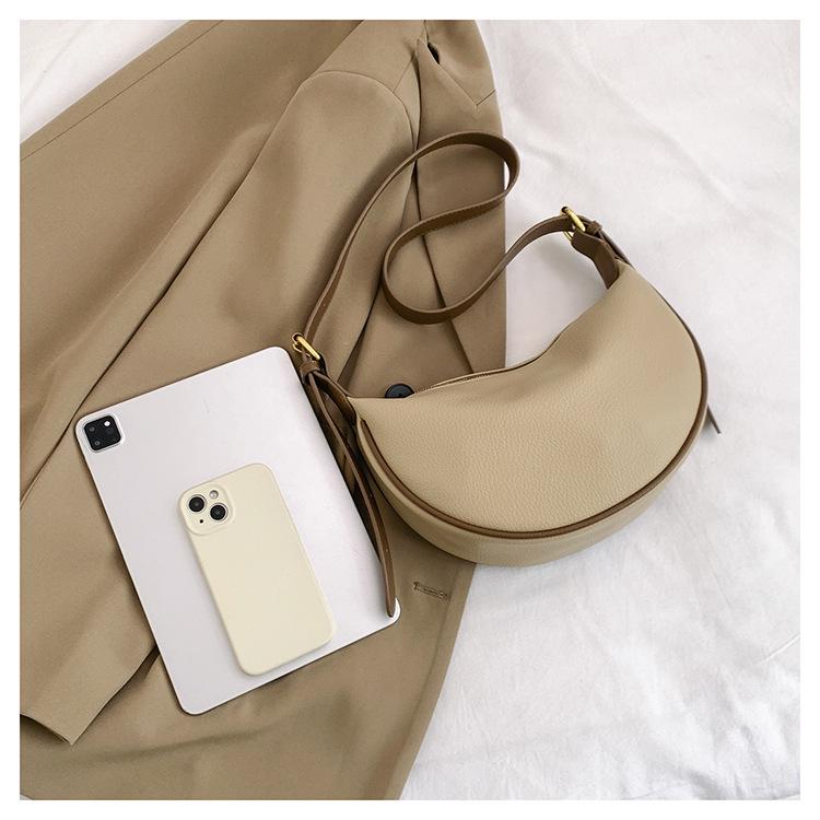 2024 Korean Style Soft PU Leather Women's Dumpling Crossbody Bag - Versatile & Fashionable