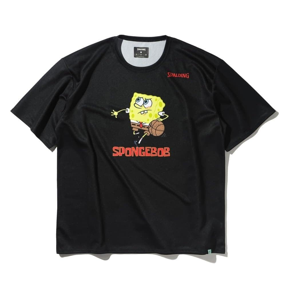SPALDING SpongeBob SquarePants Dribble T-Shirt, Black, Medium, SMT25045S