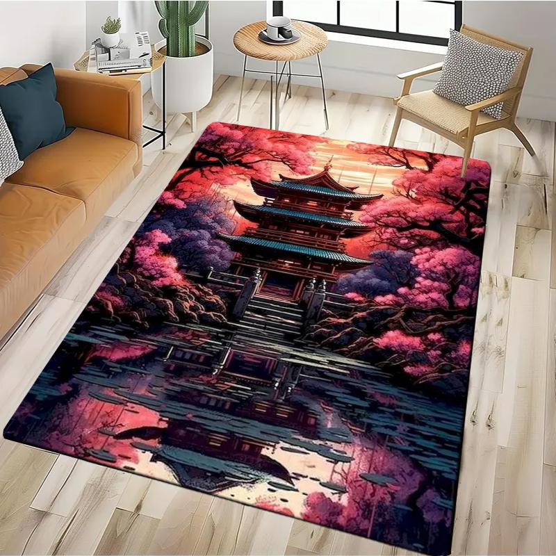 2026 New Retro Landscape Paintings Carpet Rug for Bedroom Living Room Sofa Home Doormat Decor,Large Kids Play Non-slip Floor Mat