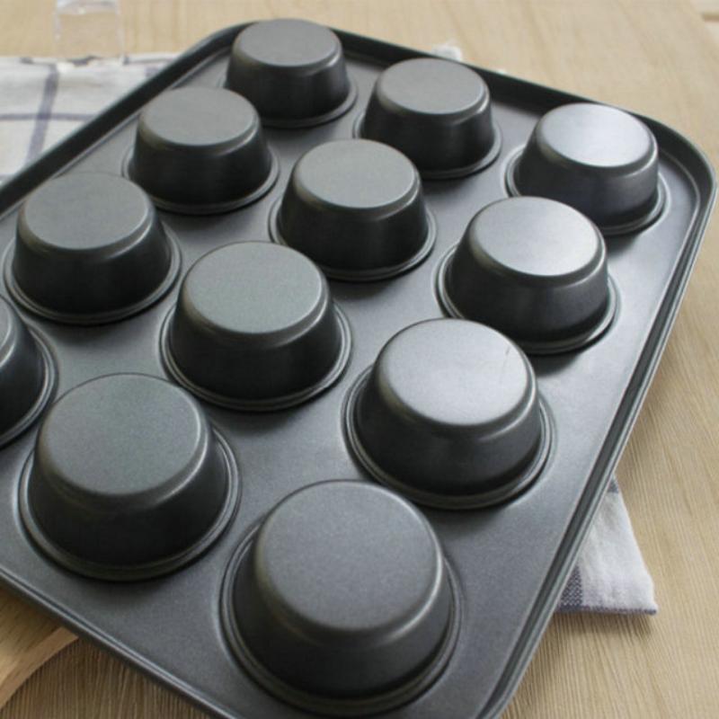 Forma de bolo de 12 furos para uso doméstico 12 assadeiras assadeiras assadeira de 12 furos chapa chapa assadeira assadeira de 5 cm assadeira assadeira