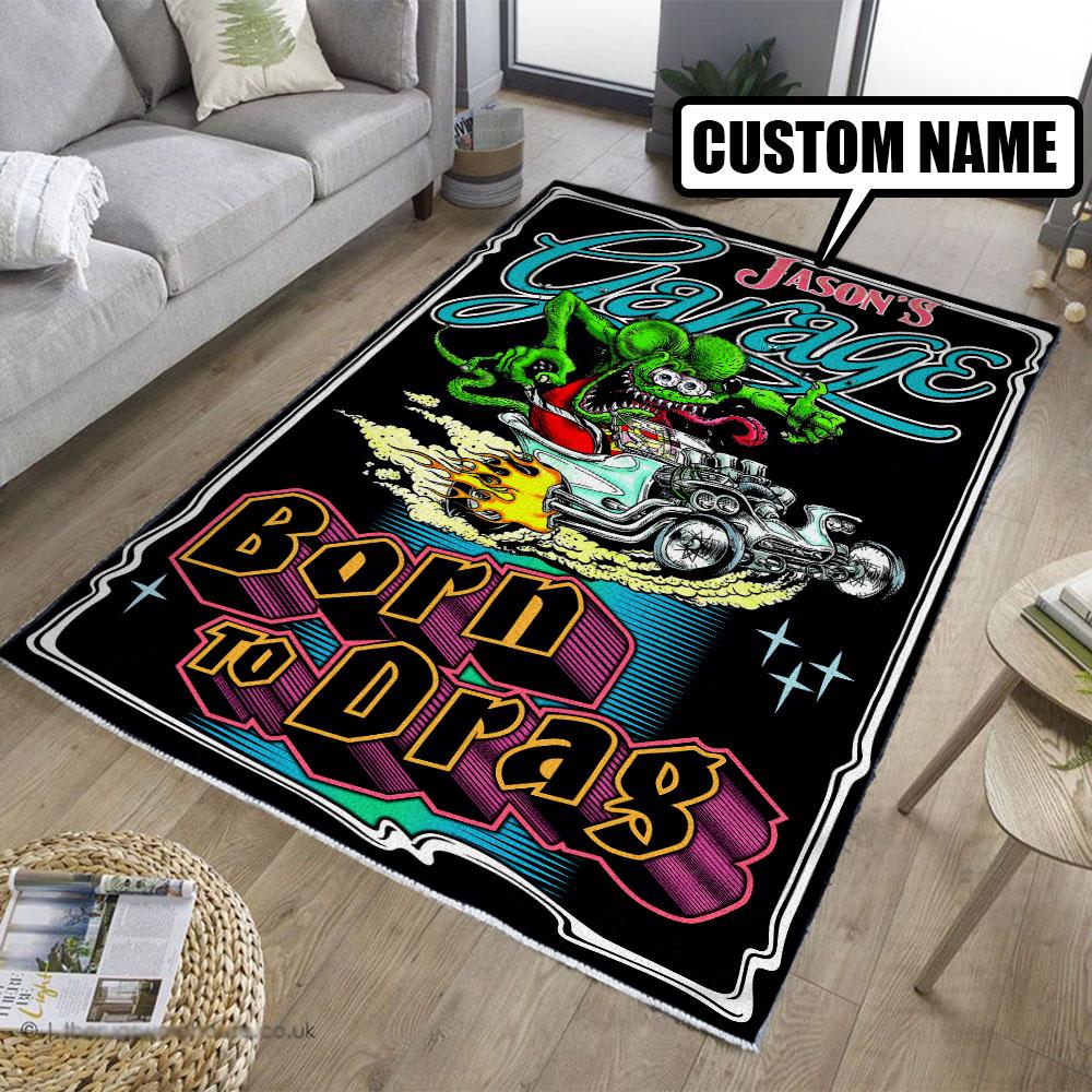 Personalizovaný koberec Rat Fink do obývačky Spálňa Rat's Hole Old School Culture Mat Darčeky pre otca Vlastný koberec Fink na motocykel