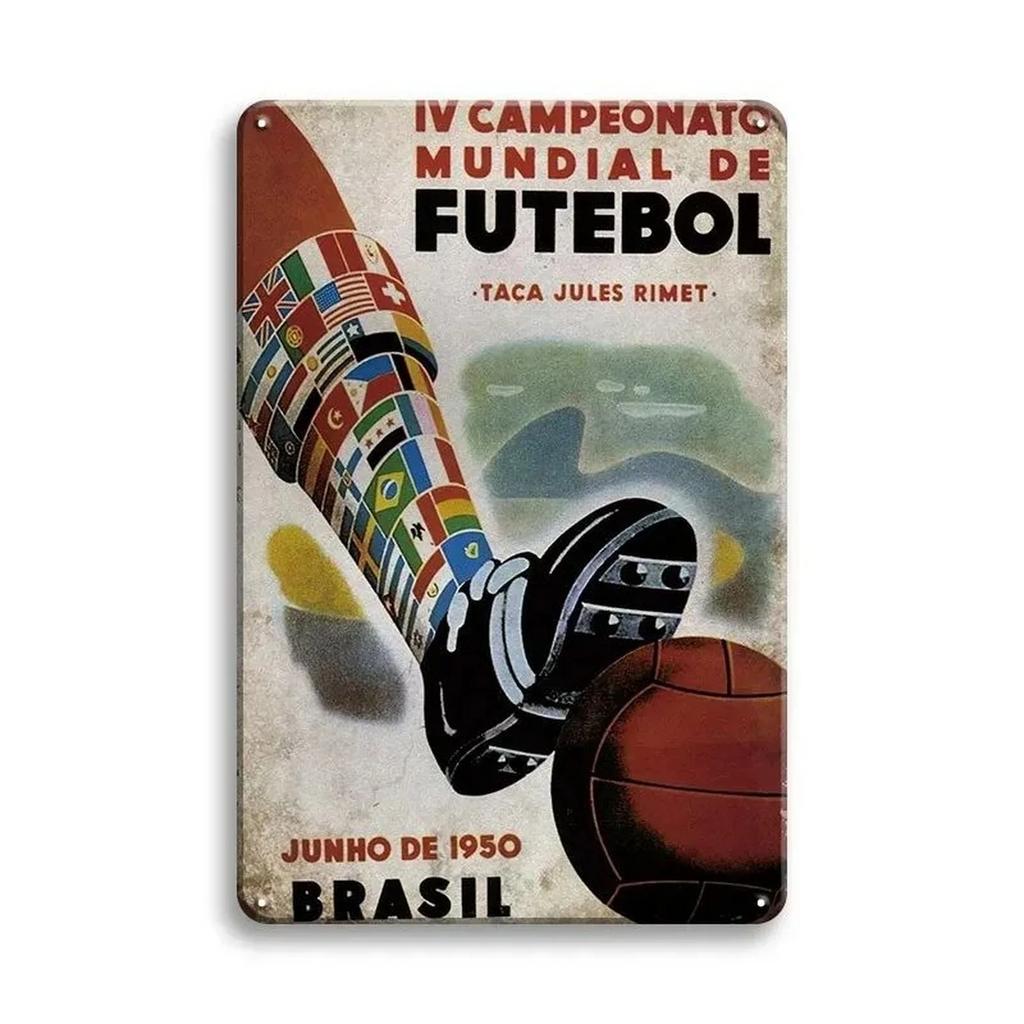 Sports Metal Tin Signs Football Wall Decoration Plaque Vintage Art Poster Iron Painting for Man Cave Home Cafe Garden Club Ba