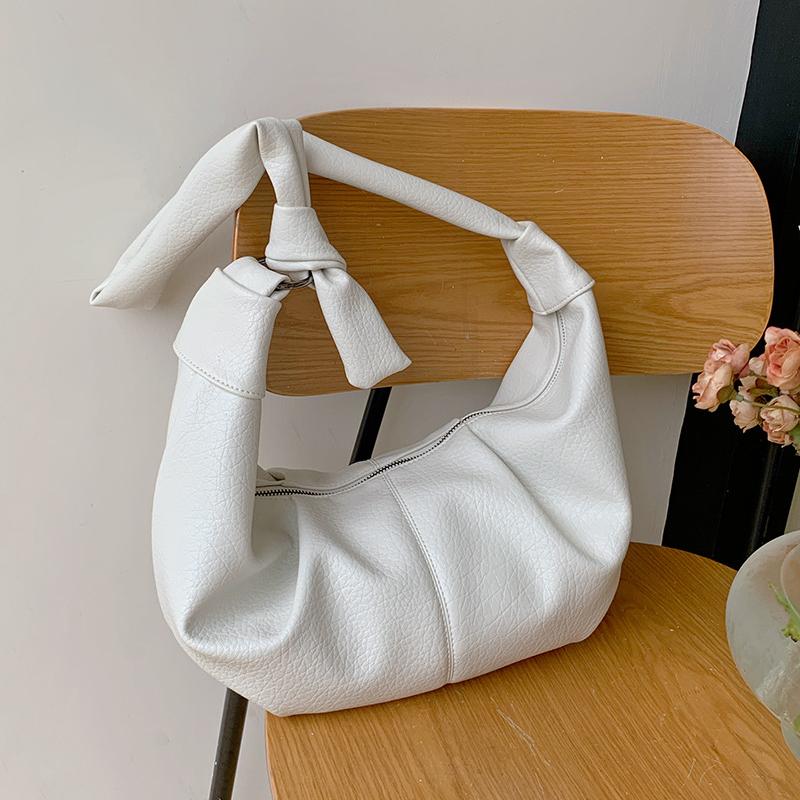 Pleated Dumplings Shoulder Bags Casual Women Large Capacity Crossbody Bags Vintage Female Soft Leather Handbags