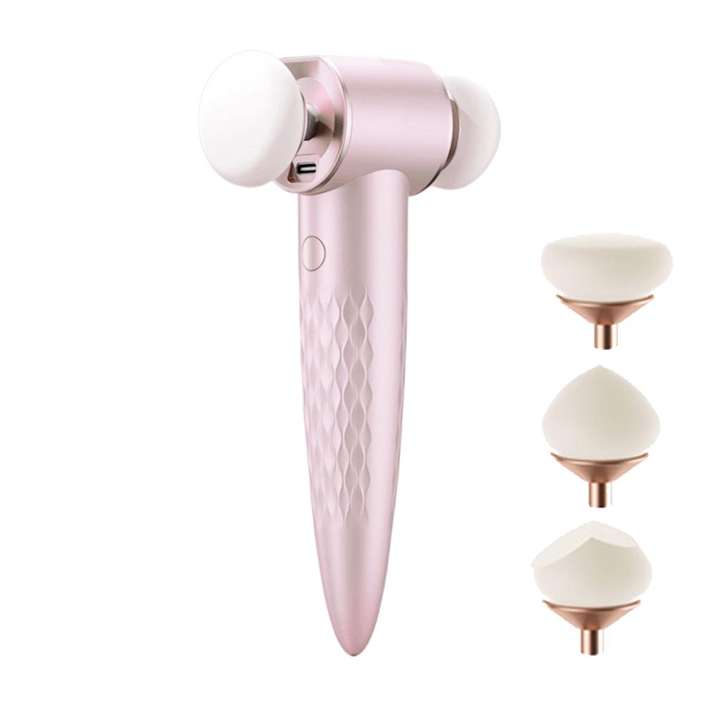 

Высокоэффективная мини-машина для пуховки Electral, перезаряжаемая спонж для макияжа с 3 скоростями и несколькими насадками розовый