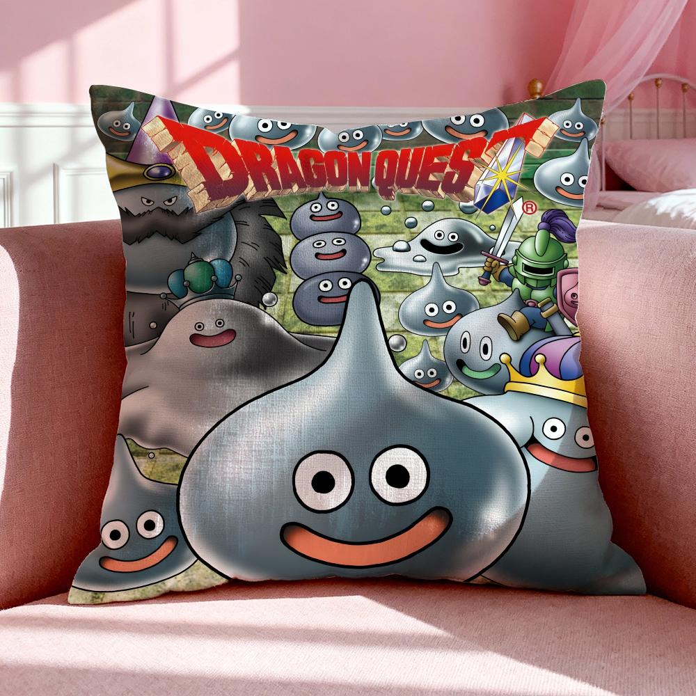 Spel Dragon Quest: Raket Slijm Kussensloop Ademend Linnen Kussensloop Zomer Geurloos Milieuvriendelijk Onzichtbare Rits Wasbaar 50x50cm